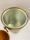 Retro wooden and brass ice bucket