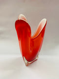 Murano glass style Midcentury red vase