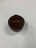 Antique leather stud box