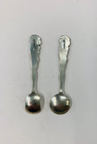 Pair of Sterling silver rose handled salt spoons