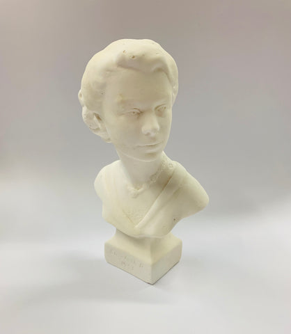 Solid white plaster bust of Queen Elizabeth