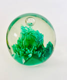 Green Coral Looking Paperweight with Bubble at the top