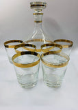Retro Midcentury decanter and whisky glass set