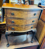 Flame Mahogany 3 drawer drop leaf chest of drawers or bedside table