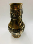 Large solid brass oriental vase