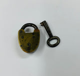 Antique small padlock and key