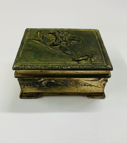 Art Nouveau metal jewellery box
