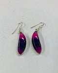 Sterling silver and purple stone earrings