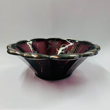 Venetian purple glass and silver overlay bowl