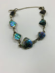 Sterling silver and Paua shell heart bracelet