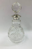 Large crystal and Sterling silver perfume bottle