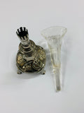 Art Nouveau silver plated and glass vase