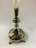 Art Nouveau silver plated and glass vase