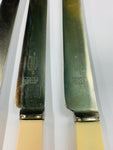 Set 6 large bone handled dinner knives