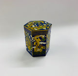 Antique 6 sided dragon cloisonné box