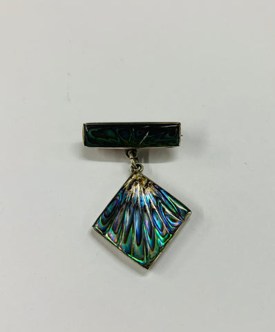 Sterling silver and Paua shell brooch