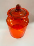 Large orange glass Midcentury lolly jar