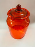 Large orange glass Midcentury lolly jar