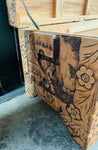 Antique oriental carved camphor wood box