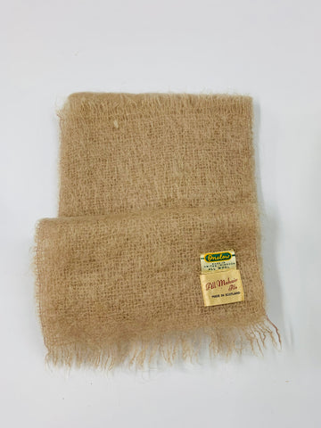 Beige all Mohair vintage Scottish scarf