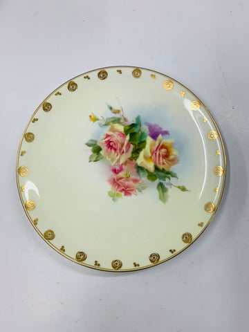 Hand painted Royal Doulton signed flower plate