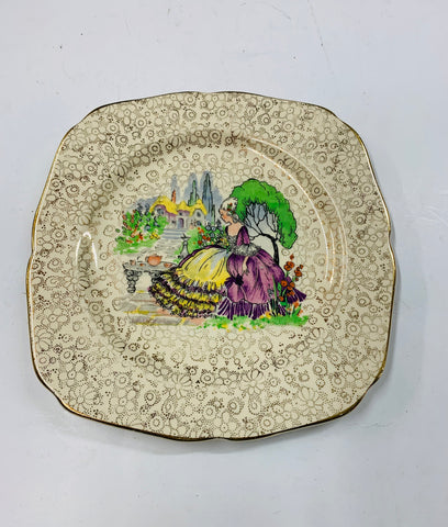 Tunstall Crinoline Lady Cake plate