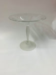 Vintage etched glass frosted base compote
