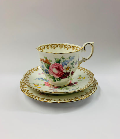 Crown Staffordshire Englands Bouquet trio