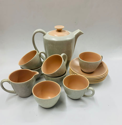 Poole demitasse twin tone coffee set