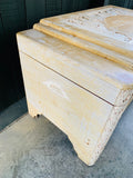 Whitewash wooden large camphor box