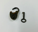 Antique small padlock and key