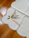 Square Linen Table Cloth with Embroidery