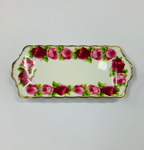 Royal Albert Old English Roses sandwich tray