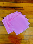 Set of Six Pink Yellow Napkins