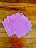 Set of Six Pink Yellow Napkins