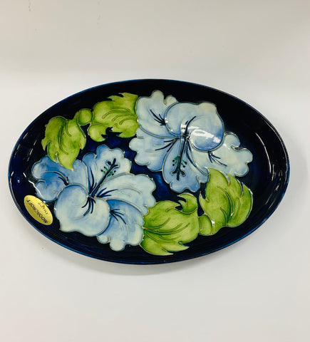 Moorcroft blue hibiscus small platter