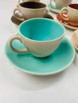 Set 6 poole demitasse cups and saucers