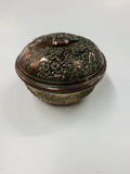 Antique copper and metal lidded jewellery box