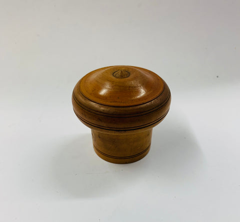 Antique Treen wooden mushroom shape box