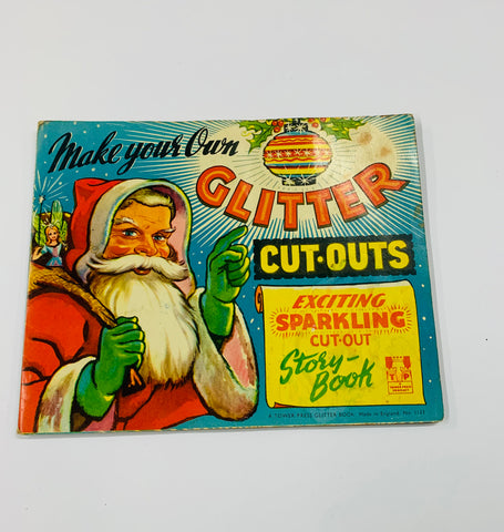 Vintage Make your own Glitter cut out Xmas book