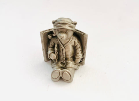 Salengor Pewter Night Time Bear In Book
