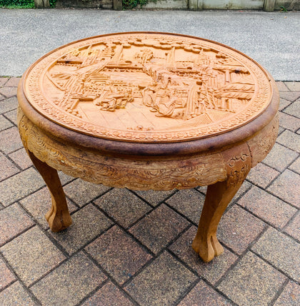 Oriental carved nest of tables