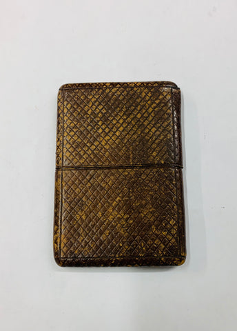 Antique tooled leather card holder