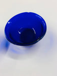 Pair of sterling silver and cobalt blue glass salt pots