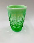 Pair of Art Deco green glass water glasses