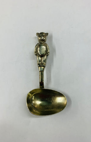 Vintage brass child’s teddy spoon