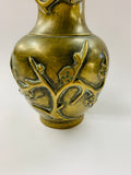 Antique heavy brass oriental vase