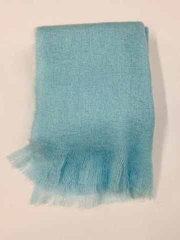 Vintage blue wool scarf