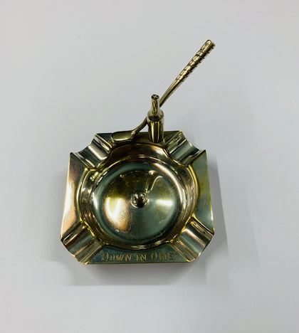 Vintage silver plated golfing ashtray