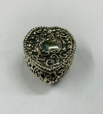 Sterling Silver heart shaped pill or ring box